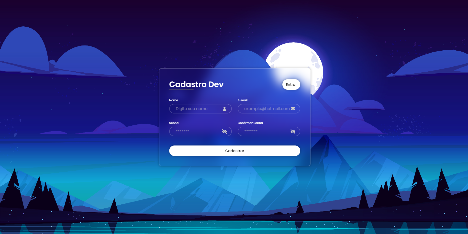 print do projeto Cadastro dev